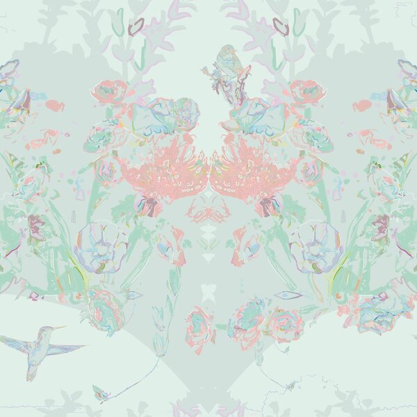 Ταπετσαρία τοίχου μυστηριώδες δάσος με πράσινο φόντο