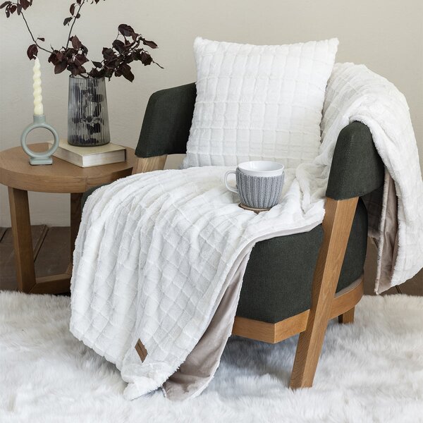Γούνινη Κουβέρτα Καναπέ (130x170) Nima Weave Cream