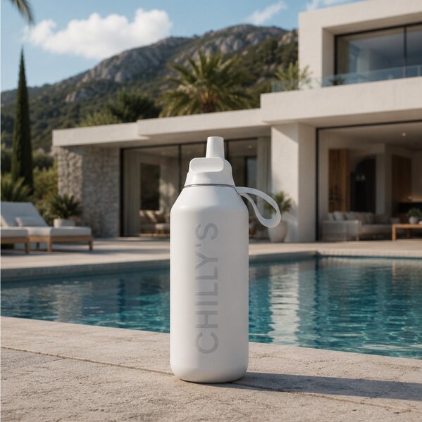 Μπουκάλι Θερμός Series 2 Flip Chilly's με πτυσσόμενο καλαμάκι, χωρητικότητα 500ml και διατήρηση θερμοκρασίας 24h κρύο - Granite Grey