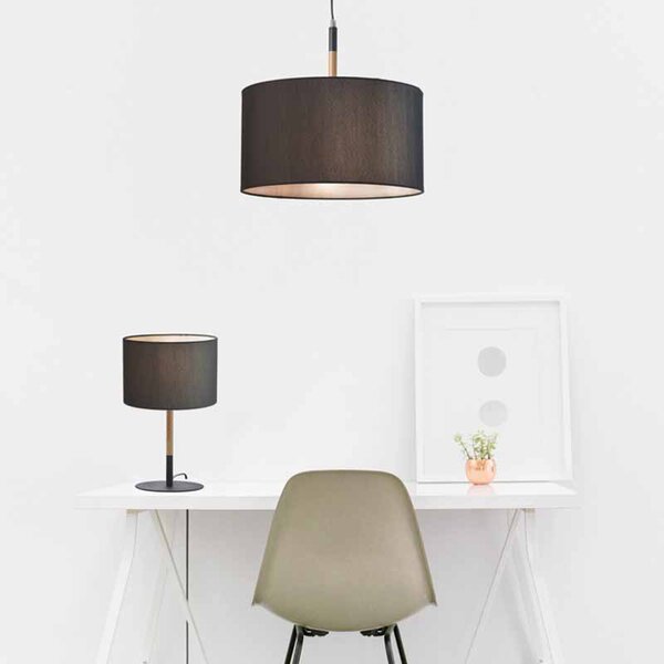 Φωτιστικό Οροφής Μονόφωτο Aca Yasmine OD650840PBK Black/Wood