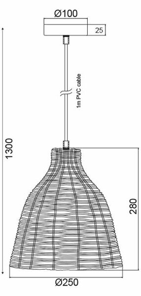 Φωτιστικό Οροφής Μονόφωτο Aca Oia KS182026P Natural