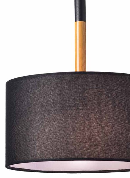 Φωτιστικό Οροφής Μονόφωτο Aca Yasmine OD650840PBK Black/Wood