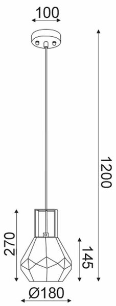 Φωτιστικό Οροφής Μονόφωτο Aca Diamondra V371481PG Chrome/Tint