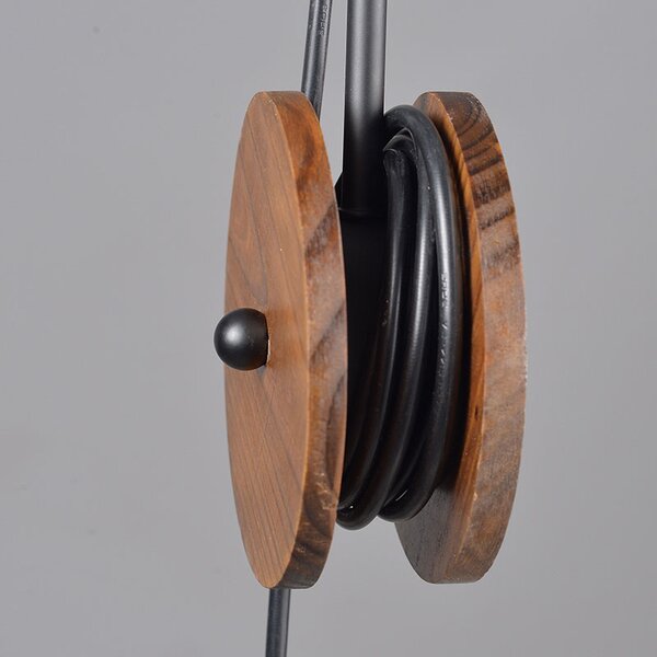 Φωτιστικό Οροφής Μονόφωτο Aca Roottori DCR1760135P Black Matt/Wood