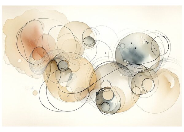Αυτοκόλλητη ταπετσαρία αφηρημένοι ακουαρέλες κύκλοι