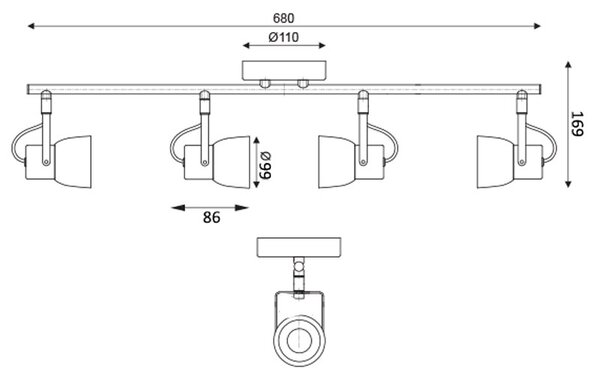 Σποτ Πολύφωτο Aca Pepper MC171154 Grey