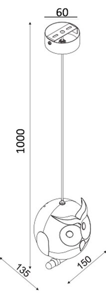 Παιδικό Φωτιστικό Οροφής Μονόφωτο Aca Kokka ZN160201PBR Brown