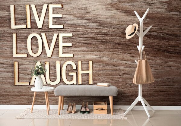 Ταπετσαρία τοίχου με λέξεις - Live Love Laugh