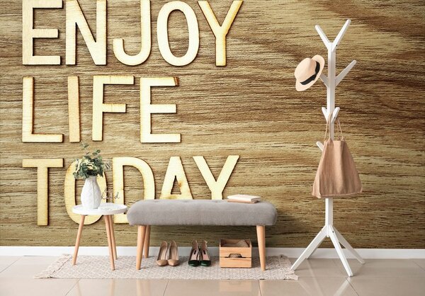 Ταπετσαρία τοίχου με απόφθεγμα - Enjoy life today