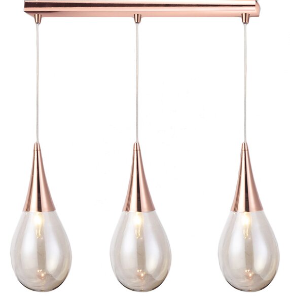 Φωτιστικό Οροφής Τρίφωτο Aca Atena OD53423SCP Copper