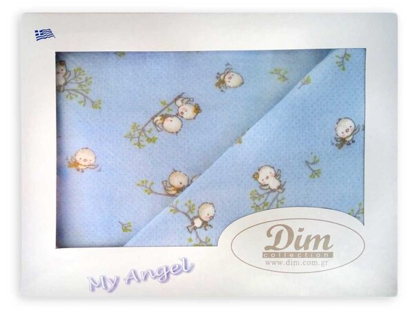 Φανελένια Σεντόνια Κούνιας (Σετ) Dimcol Birds 14 Blue