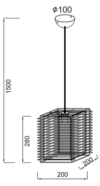 Φωτιστικό Οροφής Μονόφωτο Aca W19171AB Bamboo/Natural