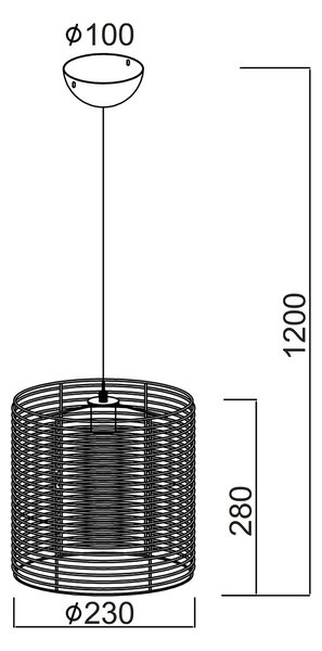 Φωτιστικό Οροφής Μονόφωτο Aca W19171BB Bamboo/Natural