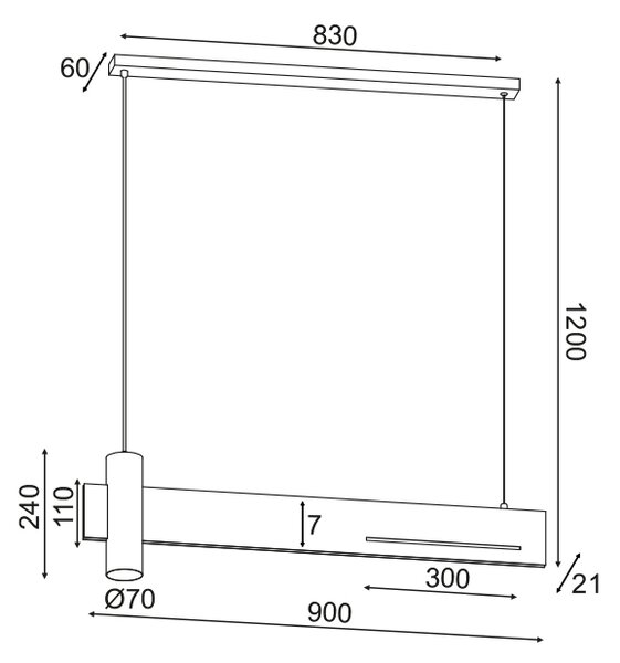 Φωτιστικό Οροφής Aca Linea DCR21LEDP90B