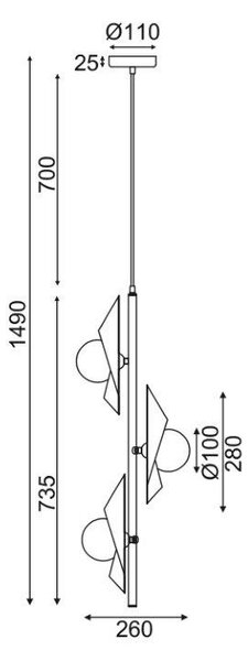 Φωτιστικό Οροφής Τρίφωτο Aca Polygon HL42593P26BG