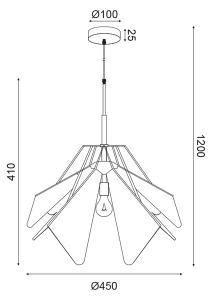 Φωτιστικό Οροφής Μονόφωτο Aca Origami EF39P145WH Black/Sanblast