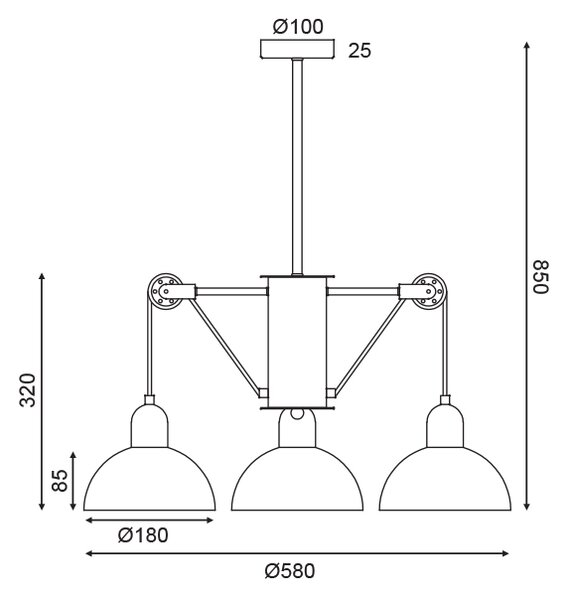 Φωτιστικό Οροφής Τρίφωτο Aca Cezanne EG5793P58G Grey