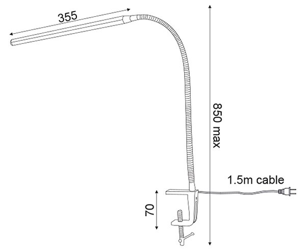 Πορτατίφ Αφής Με Σφιγκτήρα & Dimmer LED Aca Delgado 16055LEDGOC Gold