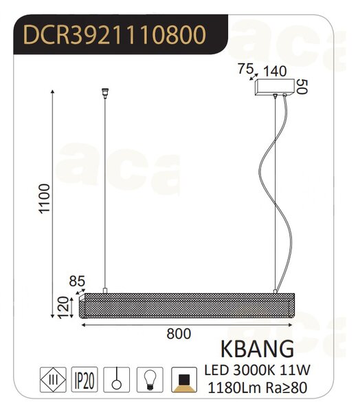 Φωτιστικό Οροφής LED Aca Ofis DCR39211 Black