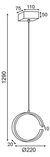 Φωτιστικό Οροφής LED Aca Euclid3 V28LEDP22BK Black