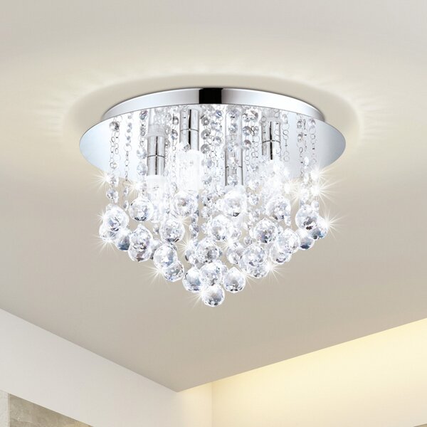 EGLO Almonte LED φωτιστικό οροφής με κρεμαστό κόσμημα, 35cm, Μεταλλικό, Σαλόνι / τραπεζαρία, Κρύσταλλο