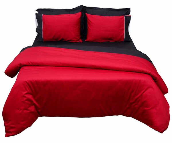 Παπλωματοθήκη Υπέρδιπλη (220x240) Anna Riska Luxury Bicolour Red/Black