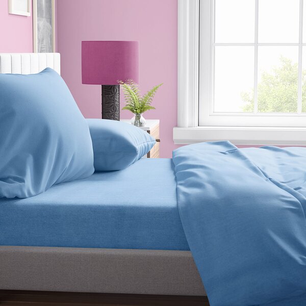 Παπλωματοθήκη Μονή (160x240) Dimcol Solid Sky Blue 498