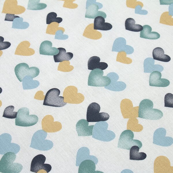 Βρεφική Μαξιλαροθήκη Dimcol Hearts Grey-Green 11