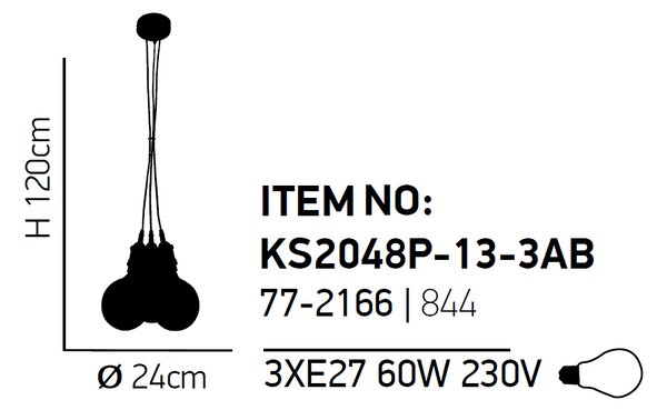Φωτιστικό Οροφής Τρίφωτο Homelighting Magnum 77-2166 Bronze