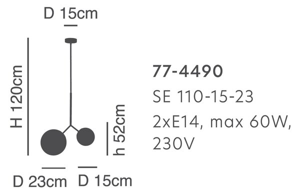 Φωτιστικό Οροφής Δίφωτο Homelighting Prato 77-4490 Gold