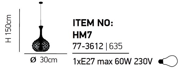 Φωτιστικό Οροφής Μονόφωτο Homelighting Rep 77-3612 Rope