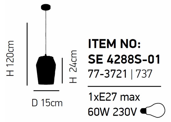 Φωτιστικό Οροφής Μονόφωτο Homelighting Luca 77-3721 Smoked Grey