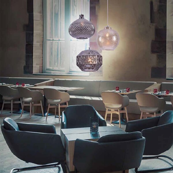 Φωτιστικό Οροφής Μονόφωτο Homelighting Ilenia 77-3739 Smoke Glass