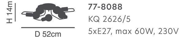 Φωτιστικό Οροφής Πολύφωτο Homelighting Shevy 77-8088 Nickel