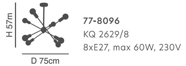 Φωτιστικό Οροφής Πολύφωτο Homelighting Gwen 77-8096 Nickel
