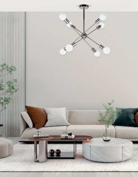Φωτιστικό Οροφής Πολύφωτο Homelighting Gwen 77-8096 Nickel