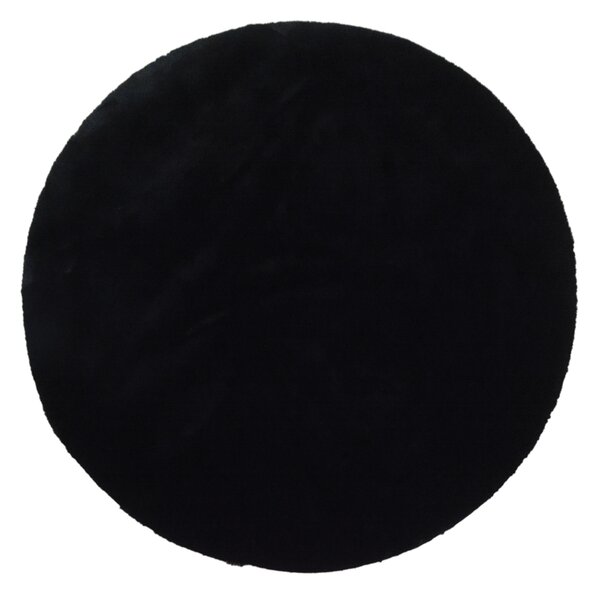 Στρογγυλό Χαλί Γούνινο (Φ160) New Plan Puffy FC9 Black