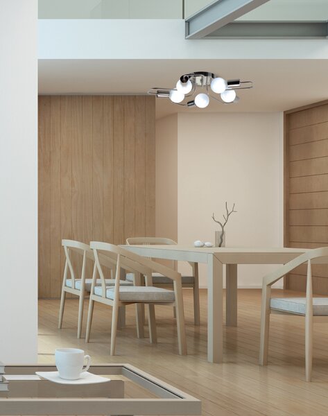 Φωτιστικό Οροφής Πολύφωτο Homelighting Shevy 77-8088 Nickel