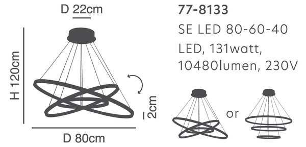 Φωτιστικό Οροφής LED Dimmable Homelighting Morelli 77-8133 White