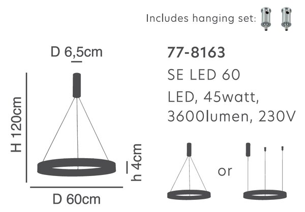 Φωτιστικό Οροφής LED Dimmable Homelighting Amarylis 77-8163 Aluminium