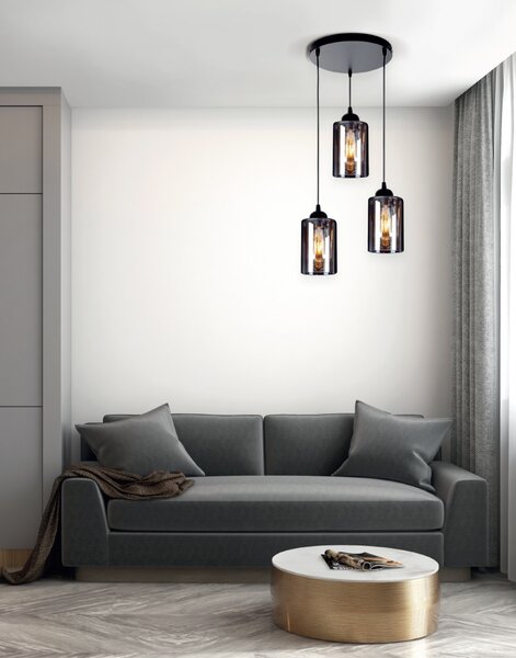 Φωτιστικό Οροφής Τρίφωτο Homelighting Smog 77-8202 White/Black