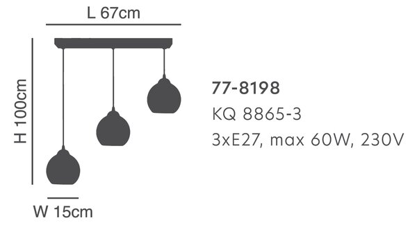 Φωτιστικό Οροφής Τρίφωτο Homelighting Swirl 77-8198 White/Black