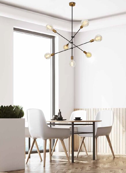Φωτιστικό Οροφής Πολύφωτο Homelighting Cody 77-3534 Black