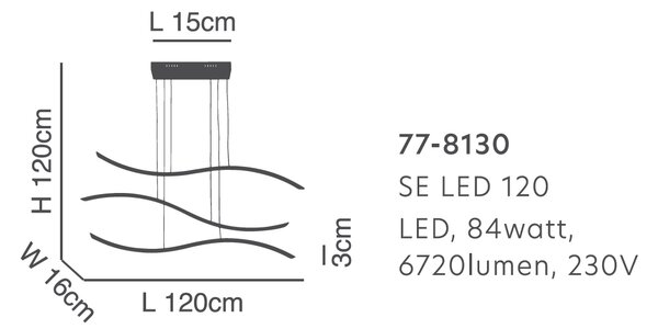 Φωτιστικό Οροφής Τρίφωτο LED Dimmable Homelighting Waves 77-8130 Coffee