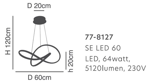 Φωτιστικό Οροφής LED Dimmable Homelighting Malbera 77-8127 Chrome