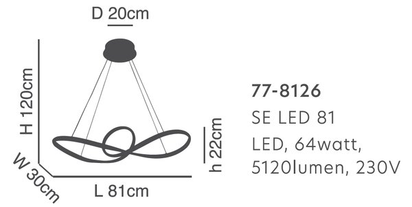 Φωτιστικό Οροφής LED Dimmable Homelighting Malbera 77-8126 Chrome