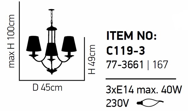 Φωτιστικό Οροφής Τρίφωτο Homelighting Etna 77-3661 Grey