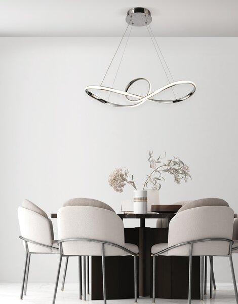 Φωτιστικό Οροφής LED Dimmable Homelighting Malbera 77-8126 Chrome