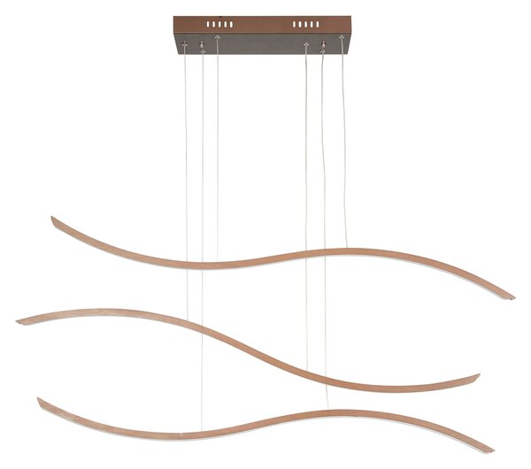 Φωτιστικό Οροφής Τρίφωτο LED Dimmable Homelighting Waves 77-8130 Coffee