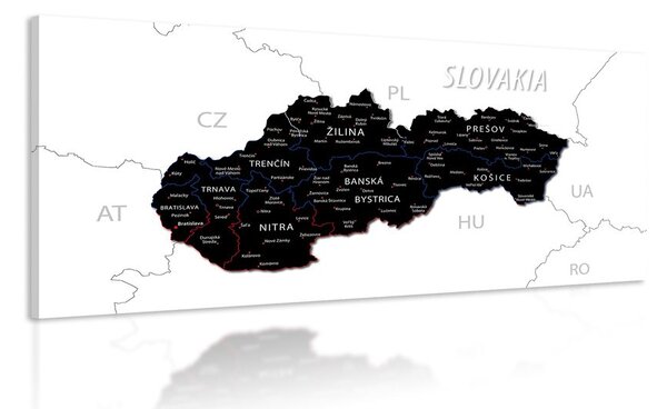 Πίνακας σε καμβά μοντέρνος χάρτης της Σλοβακίας